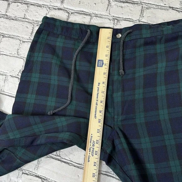 Vintage Golf Plaid Green And Blue Cargo Pants Made In USA sz Large GB Flag Patch